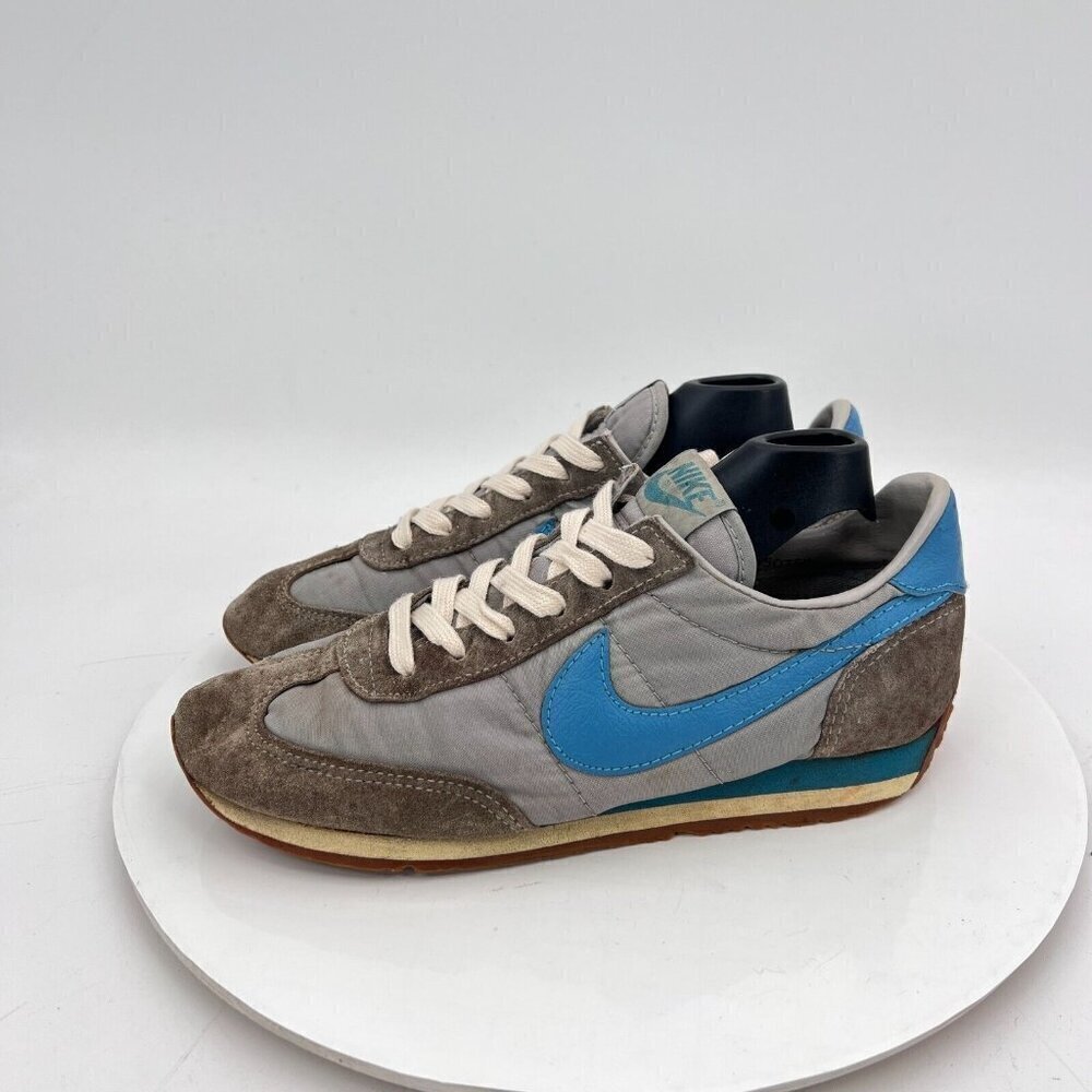 Nike Retro Gray and Light Blue Low-Top Sneakers